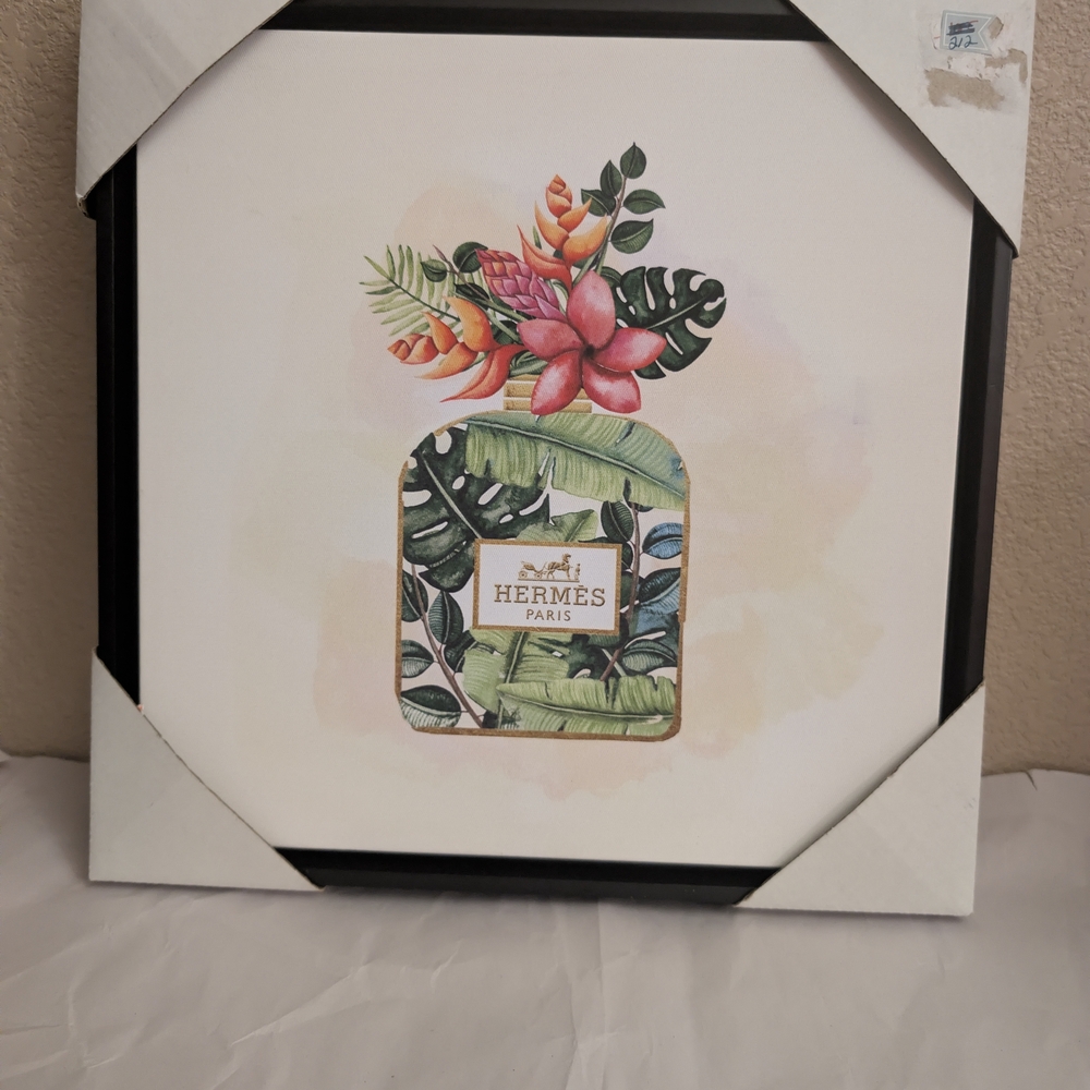 Framed Art with Floral Design